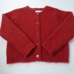 ZARA Baby Red Fluffy Cardigan Sweater, Size 12-18 Months